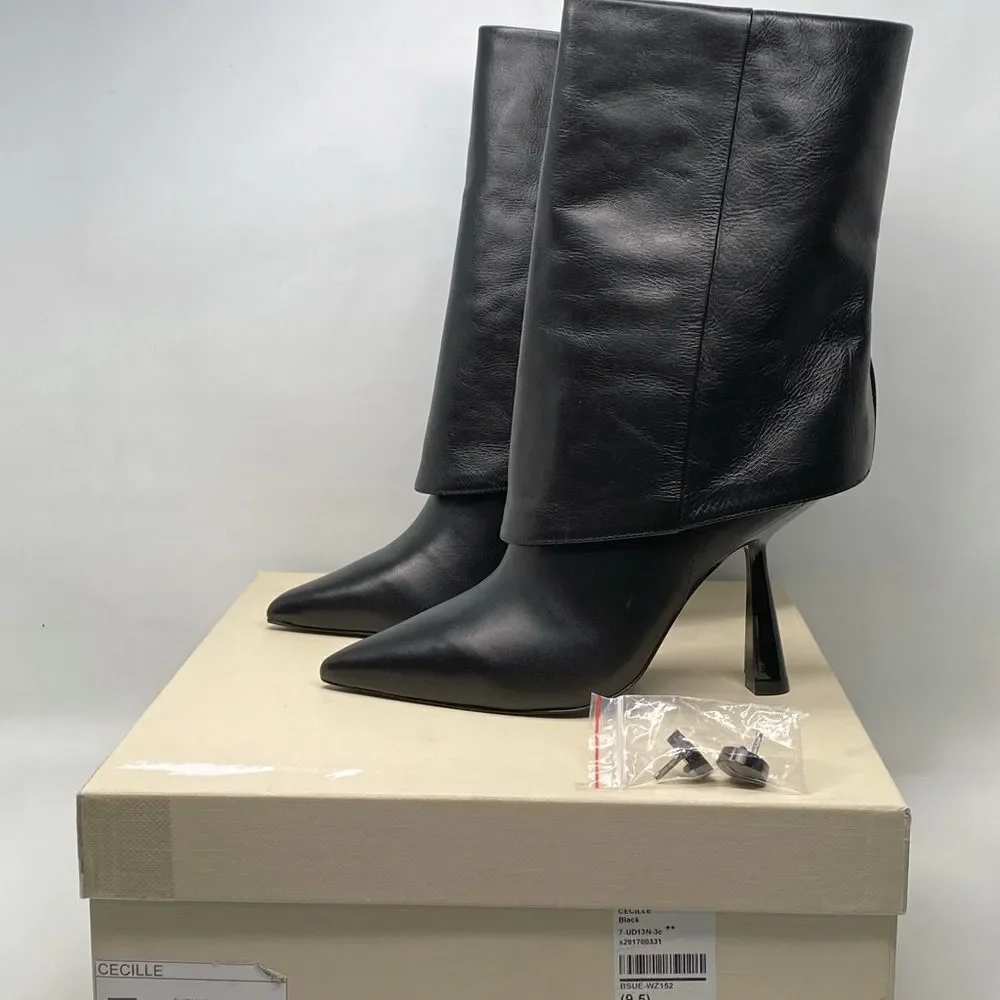 Black Suede Studio Cecille Leather Ankle Boots size 39